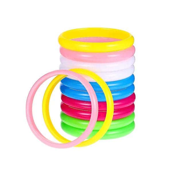 12 st trendiga armband i plast i slumpmässiga färger för kvinnor och barn