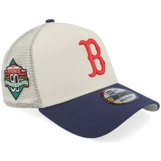 New Era - MLB Beige trucker Czapka Z Daszkiem - Hatstore Exclusive x Boston Red Sox Exclusive Mix GCP 9FORTY Stone Grey/Navy Uv A-frame Trucker @ 