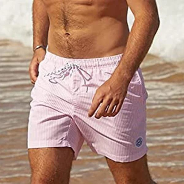 Upplösande badbyxor Födelsedagsskämt Rolig svensexa strandfestpresent till din bror Tappa bort hans badbyxor i poolen (FÅ DEN) Rosa randig