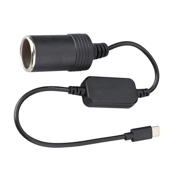 Vehicle Power Inverter USB C to 12V Cigarette Lighter Socket Adapter for Electronics