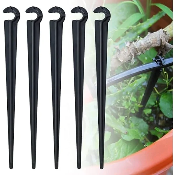 100 st PE Vattenslang Hållare Markfästning Spik Vattenslang Hållare Φ 7mm Vattenslang Hängare Dropp Spik Hacke för Vattenslang Trädgård Bevattning
