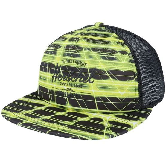 Herschel - Black - trucker - Cap - Whaler Mesh Neon Grid Black Trucker - Hatstore