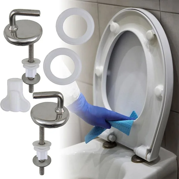 2X Toiletlåg Hængsler Top Fix Toiletsæde Beslag Quick Release Hængsler Stål