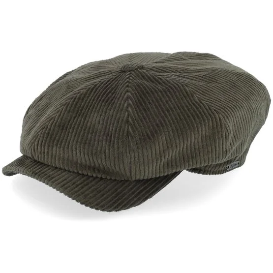 Wigéns - Verde flatcap Gorra - Newsboy Retro Cap Olive Flat Cap @ Hatstore