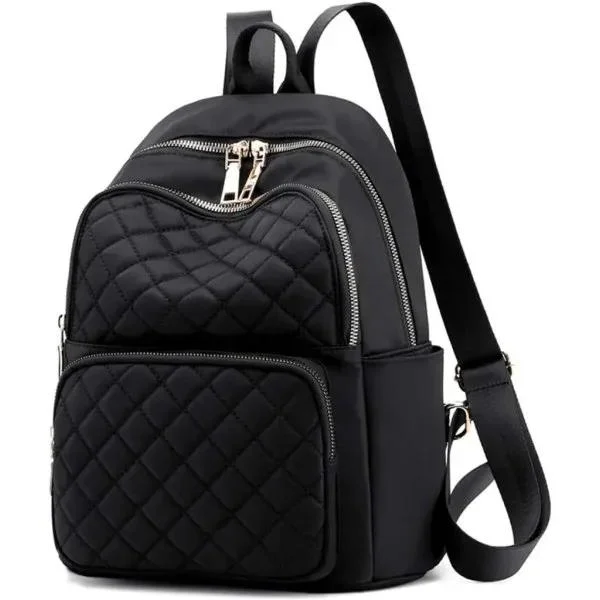 Supererbjudande till lågt pris! REMAKE Ryggsäck Dam Ryggsäck Skola Universitet Resa Casual Bälte Laptopfack Anti-Stöld Väska Axelväska (Svart) - Glad