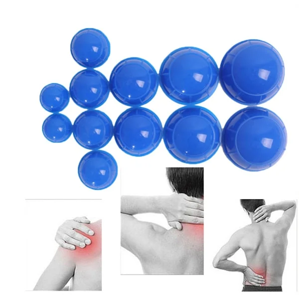 12-pak Silikone Kopper Sæt Akupunktur Cupping Terapi Sæt Professionel Kropsmassage Vakuum Kopper Kopper Sæt