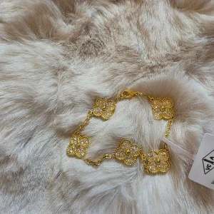 Guldpläterad Fyrklöver-armband
