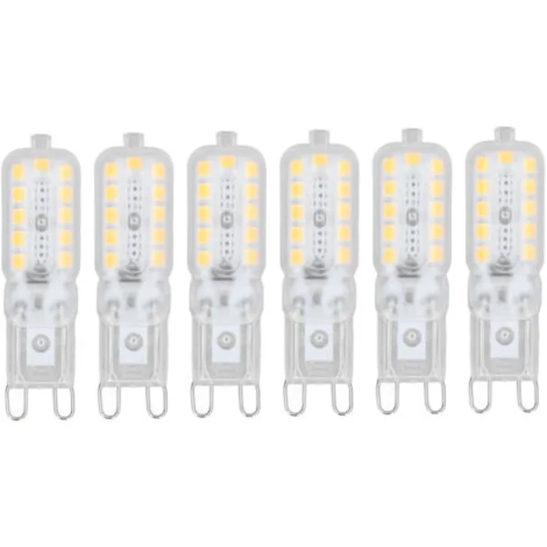 G9 LED Dimbar Varmvit LED-lampa G9 5W Halogenlampa G9 LED-lampa 360° Bred Strålvinkel 22 2835 SMD, 6 st