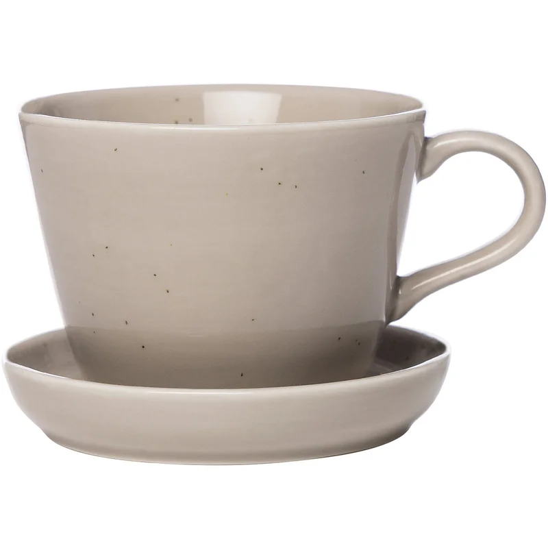 Ernst Kaffekopp med fat i porslin 20 cl, sand | Dukning & Servering > Muggar & Koppar > Kopp med fat | Bagaren och Kocken