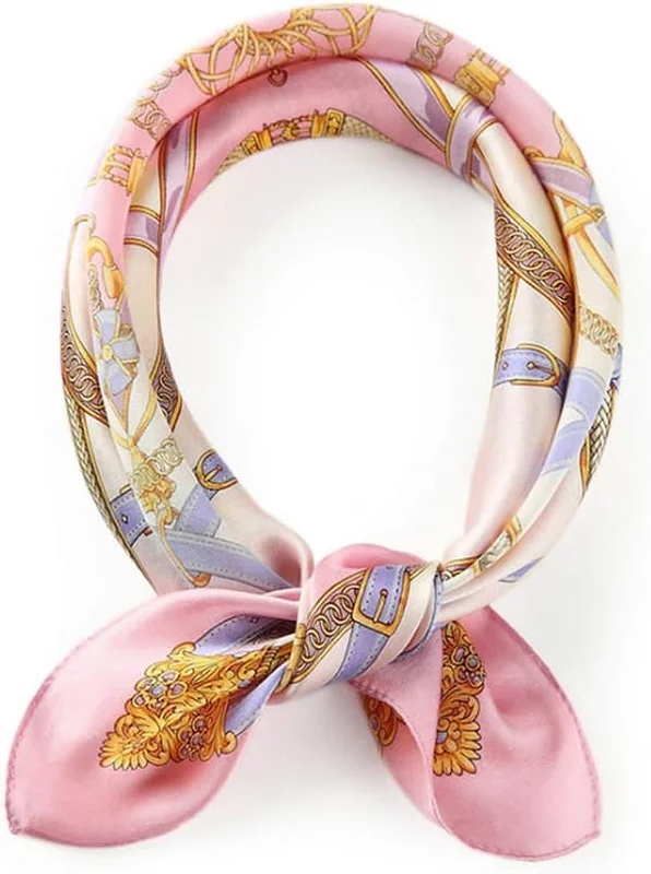 Mulberry Silk Scarf Small Square Scarf 35.5 x 35.5 Neck Scarf Breathable Lightweight for Women Gift Boxed