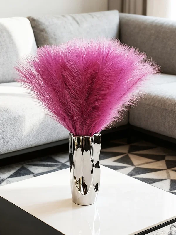 AliExpress - 10 pièces Rose artificielle Pampas herbe fausses fleurs Faux Pampas Reed pour noël mariage Table centres de Table fête décoration de la 