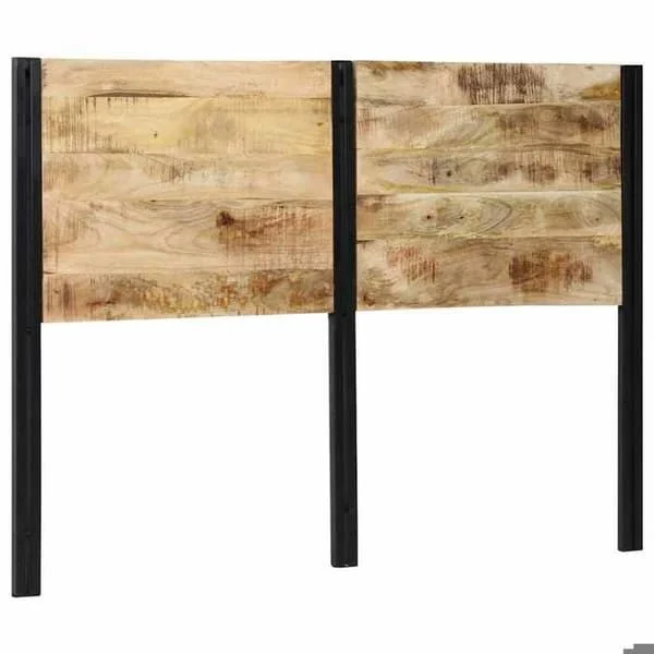 vidaXL Sänggavel 140 cm massiv mangoträ och järn 4017549
