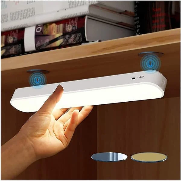 LED Cabinet Light, Dimmable Under Cabinet Lighting, Cordless Self-Adhesive Lamps, Magnetic Night Light with Rechargeable Battery