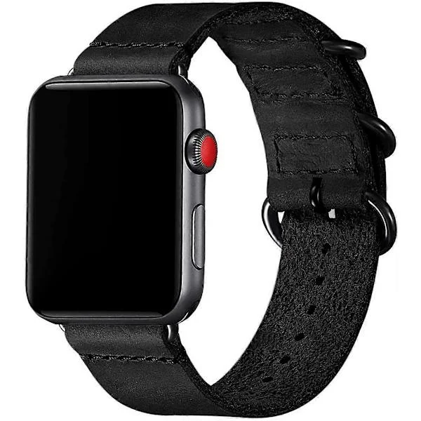 Vintage Läderarmband Kompatibla med Apple Watch Armband 42mm 44mm 45mm, Äkta Läder Retro Rem Kompatibel för Män Kvinnor iWatch SE Serie 7/6/5/4/3/