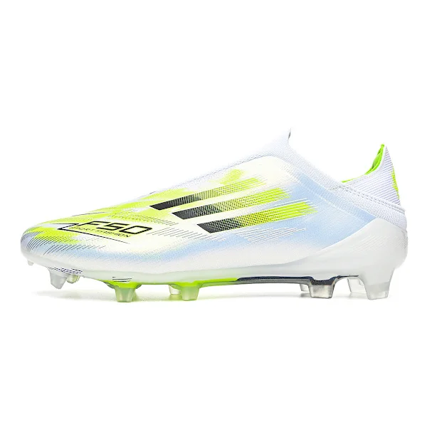 Men's and Women's Elite Laceless Football Boots for Firm Ground, White Green 39 White Green