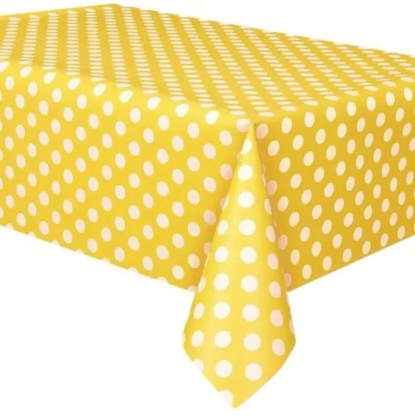 Rektangulär 137 x 183 cm prickig PEVA vaxduk (gul), SD