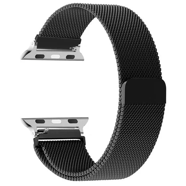 Milanese Loop-armband för Apple Watch 44mm 40mm 45mm 49mm 41mm 38mm 42mm 44mm Armband iWatch Serie 9 3 6 5 SE 7 8 Ultra 2 Starlight - Svart