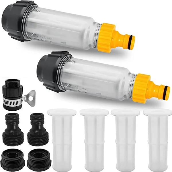 Garden Hose Filter High Pressure Filter Water Filter for Kärcher with Filter Insert for All High Pressure Washers with 3/4 Water Connection