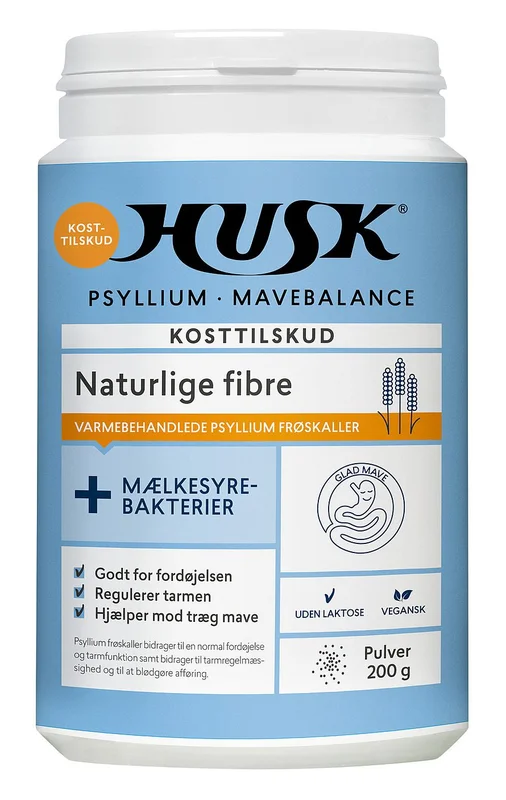 HUSK Psyllium Mavebalance Psyllium Mavebalance + Mælkesyrebakterier 200 g, Helse & Madvarer, Ingredienser, Mælkesyrebakterier