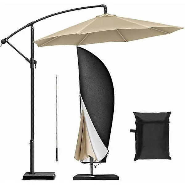 Offset Parasol Overtræk, Oxford Stof Parasol Overtræk, Anti-UV, Vandtæt, Vindtæt Paraply Overtræk - 265 x 40/70/50cm