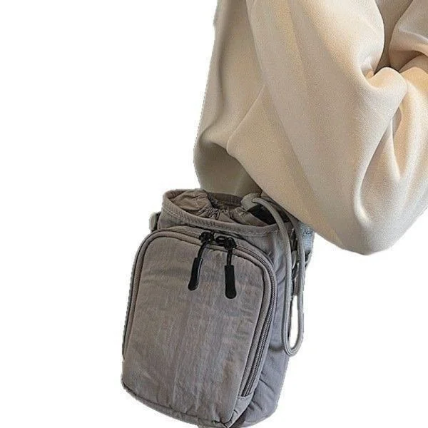 Crossbody Sling Water Bottle Bag - Waterproof Nylon Yoga & Running Outdoor Portable Mini Phone Bag
