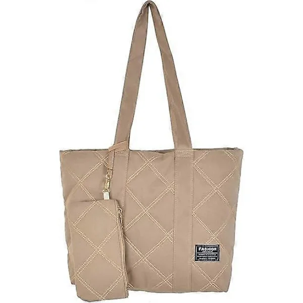 Women's Tote Bags, Large Shoulder Bags for Women, Quilted Handbag, Women's Shopping Bag, Large Bag with Zipper, Inner Pocket