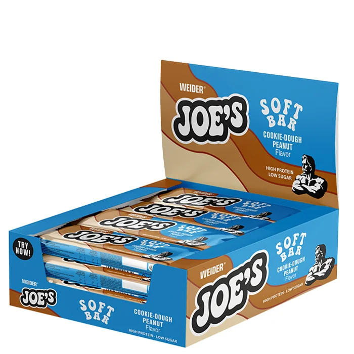 Proteinbarer Weider 12 x JOE'S Soft Protein Bar 50 g, Cookie Dough - Bodyman.dk