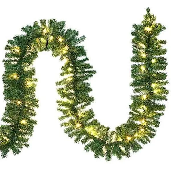 Julgirlang 2,7m Girlang 30 LED-lampor Jul Inomhus Utomhus Juldekoration Gran Girlang Varmvit