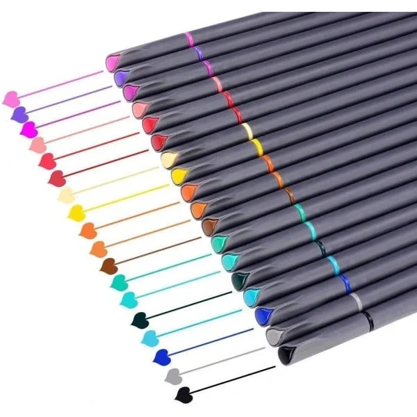 Journal Planner Penner Fargede Penner Finspisspenner Finspiss Tegne Penner Porøse Fineliners Journal Skrivepenner