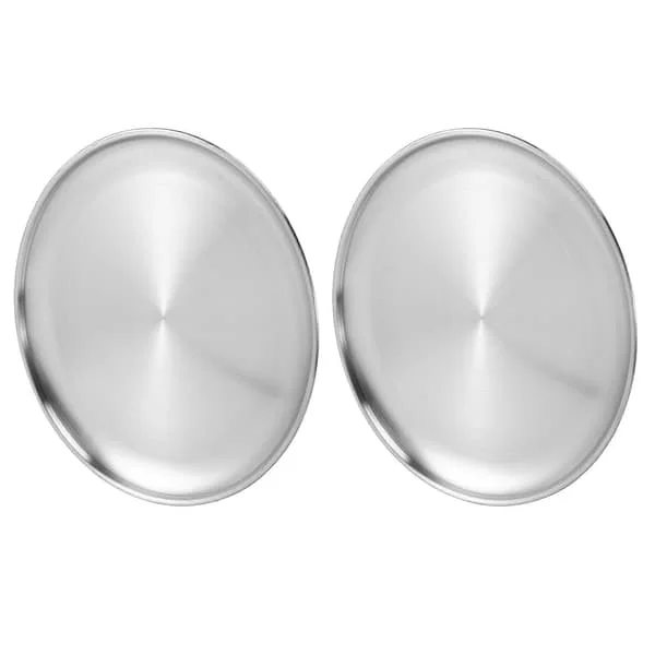 10 inch Pizza Pan Set of 2, Stainless Steel Round Pizza Trays, Crispy Oven Pan for Baking S Silver