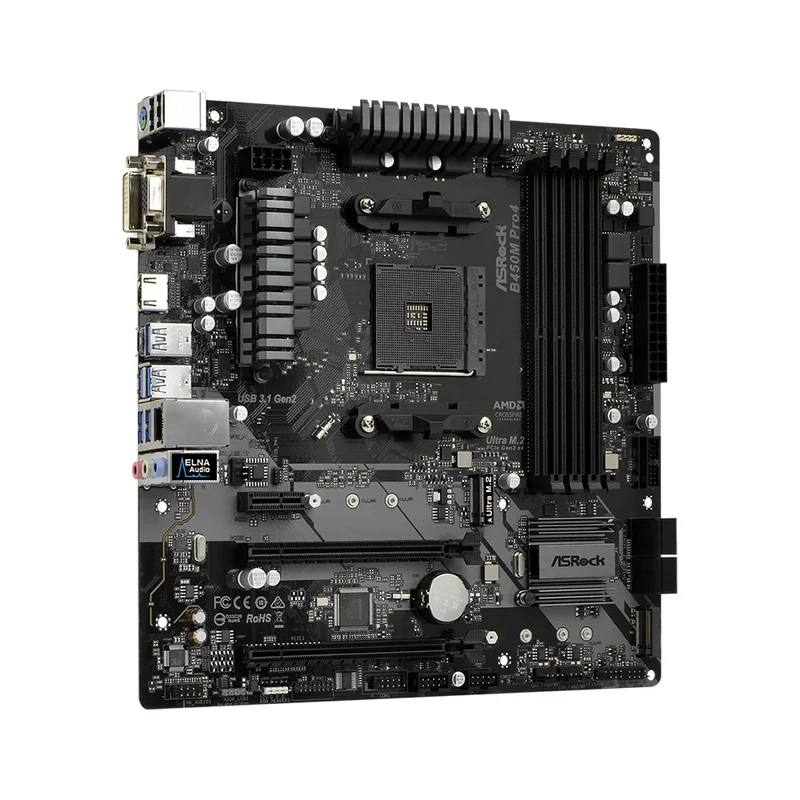 AliExpress - ASROCK B450M PRO4 Motherboard AMD B450 Unterstützt 5950X 5800X3D 5700X 5600X 5600G 5600 CPU 4xDDR4 Micro ATX AM4 Mainboard