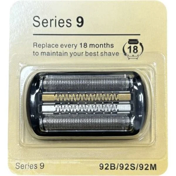Ersättningshuvud för Braun Series 9 rakapparater, kompatibelt med Braun S9 modellerna 9080cc, 9095cc, 9260s, 9291cc, 9296cc och 9330s, svart