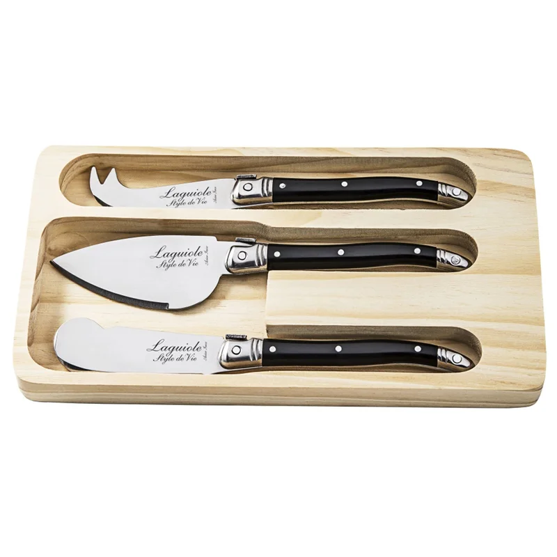 Laguiole style de vie Laguiole Ostknive 3 stk, sort | KitchenOne