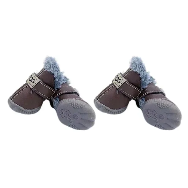 (SC)Dog Snow Boots Sock Boot Rain Boots Non-slip Waterproof Breathable Durable for Small Medium and Large Dogs Dark Brown 4