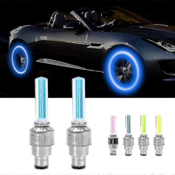 4st Bilhjul LED Lampa Motorcykel Cykel Lampa Däckventilhatt Dekorativ Lykta Däckventilhatt Blixt Eker Neonlampa PK