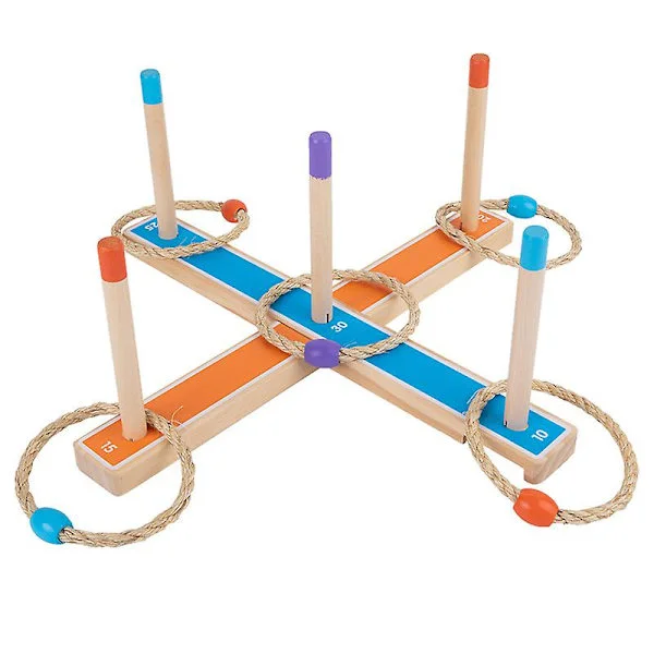 Ringkastspill for barn - Uteleke for voksne og familie - Hageleker, utendørsspill, hagespill, uteleker for barn i alderen 4-8 år