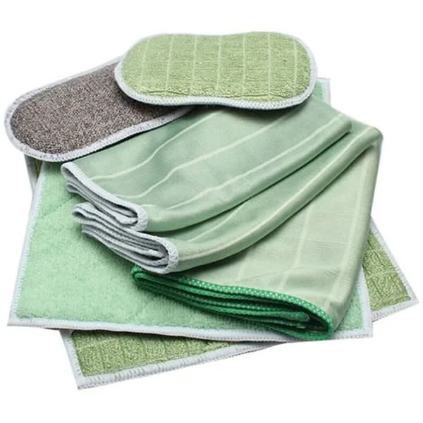 Set med 6 mikrofiberdukar i bambu - Rengör och polera alla släta och ömtåliga ytor - Glas, bilkarosser, keramikhällar, glasögon, skärmar