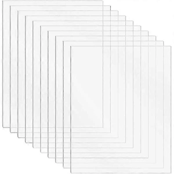10 stk. akrylplater 1 mm - transparente plexiglass plastplater for håndverk