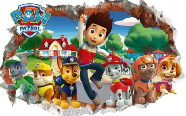 Paw Patrol 3D väggklistermärke pojke flicka rum Paw Patrol 3D trasiga väggklistermärken Paw Patrol väggklistermärken Paw Patrol väggklistermärken 