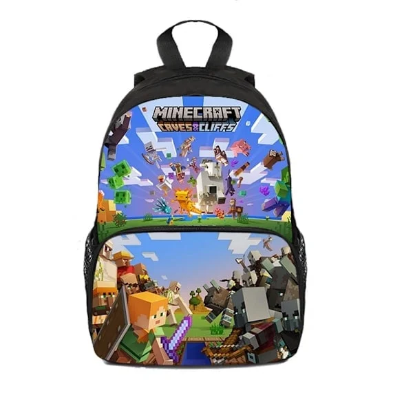 Minecraft Backpack for Kids, School Bag Character Backpack for Boys and Girls, Style EE