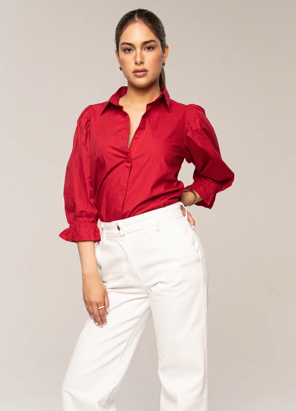 Amy Shirt City Red Poplin City Red Poplin / S