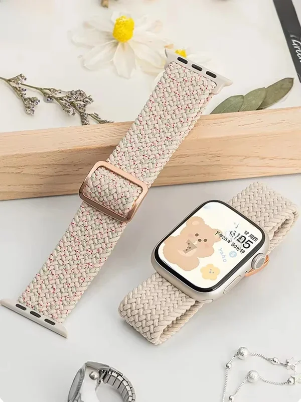 AliExpress - Gevlochten Solo Loop voor Apple Watch Ultra-band 40 mm 44 mm 41 mm 38 mm 49 mm 45 mm Elastisch nylon armband iWatch-serie 9 8 7 3 se-band