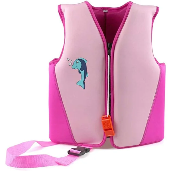 Børne Svømmevest Flyde Svømmedragt Baby Drenge Piger Svømmevest Neopren Flydende Svømmedragt Vest Pink S