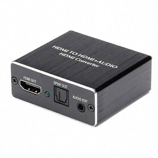 HDMI til Optisk Lydkonverter, SPDIF Stereo Extractor for Digital Lyd, 4K-kompatibel, for TV, PC, PS5, Blu-ray-spiller, med USB-strømkabel