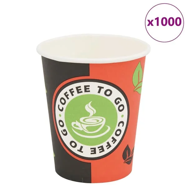vidaXL Engångsmuggar för kaffe 1000 st papper 8 oz/~240 ml