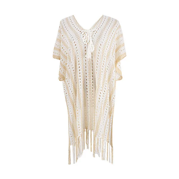 Cardigan strandovertrekk for kvinner, lett løs resortkaftan-kjole med abstrakt mønster, sommerferie solkremkimono for