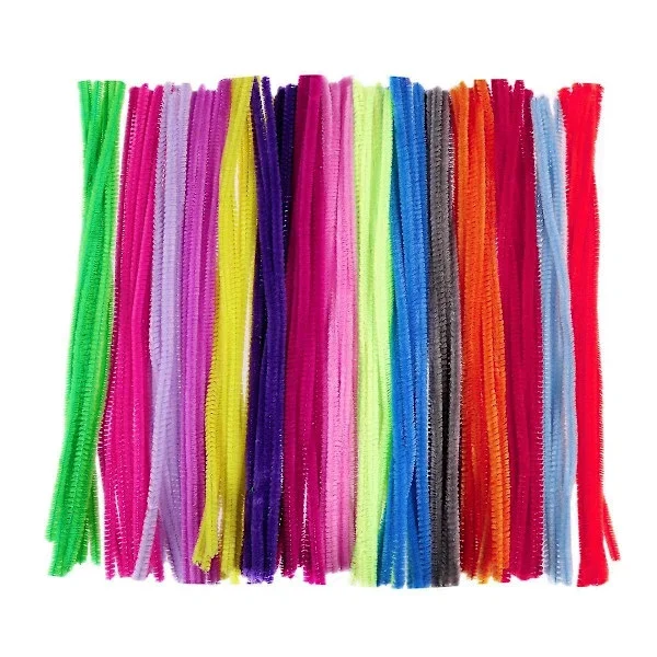 Chenille Piprensare Bruna Piprensare Gröna Piprensare DIY Chenille Stjälkar