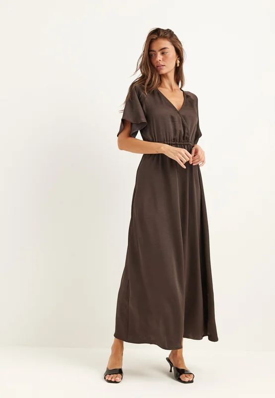 BUBBLEROOM Satin Maxi Dress XS