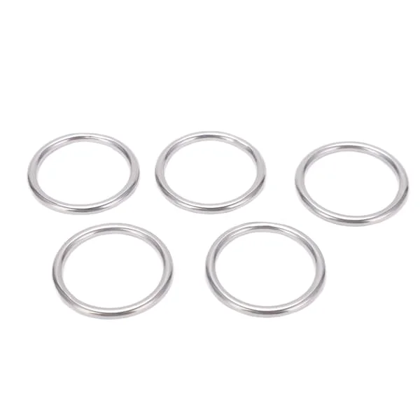 5 st 304 Rostfritt Stål Runda O-ringar Sömlösa Multifunktionella Svetsade Metall O-ringar för Marin Båtutrustning Yoga Ringar 4x35mm
