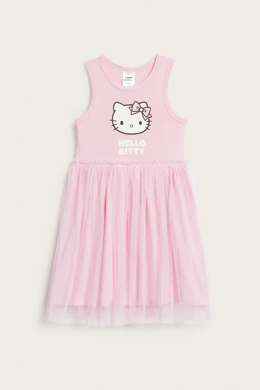 Kappahl | Hello Kitty kjole med tyllskjørt Rosa 110/116 | Barn
